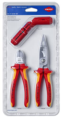 KNIPEX Elektro-Installationsset 1 x 13 86 200, 1 x 16 95 01 SB, 1 x 70 06 160 in Blister, 00 31 30 BK V01