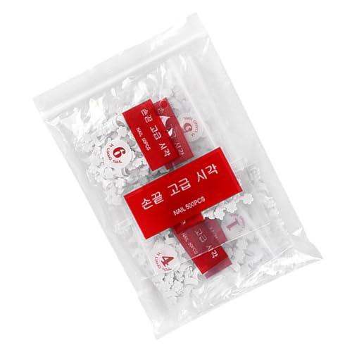 100/500Pcs White French Short Acrylic Nails Tips Crescented Shape for Salon and Home Manicures Multiple Sizes Included