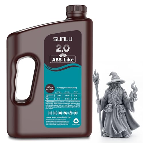Image of SUNLU ABS-Like 3D Printer Resin 2.0 3KG, Smooth Matte Surface, Perfect for high-Detail Models, 405nm UV Photopolymer Resin, Non-Brittle & Low Odor, 3000G Grey