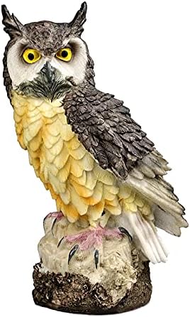 Garden Ornament Owl Decoration Gardening Gifts for Women Resin Material Collection Owl Ornaments for the Home Garden Statues Outdoor Animals Pigeon Deterrent Grey