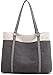 JANSBEN borsa tracolla donna grande da borsetta borsa tela tote bag Borse a spalla Borse a mano quotidiano scuola shopping (Grigio)