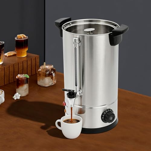 Image of 1.51 Gallon Electric Hot Water Dispenser, 950W Stainless Steel Commercial Water Boiler and Warmer, 110V Temp Adjustable Tabletop Tea Coffee Urn for Parties (1.51Gal Sliver)