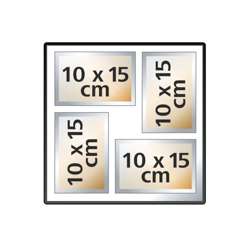 Hama Fotoalbum La Fleur (Jumbo Album mit 100 schwarzen Seiten, f&uuml;r 400 Fotos im Format 10x15, Bl&auml;tter-Muster, 30x30) XXL Fotobuch wei&szlig;