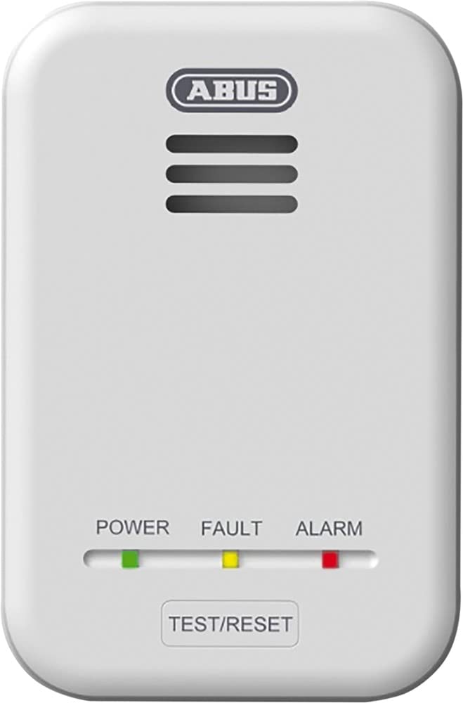 ABUS Gasmelder GWM100ME für Gasthermen - Erdgas (Methan) / Stadtgas - Alarmlautstärke 85 dB - weiß