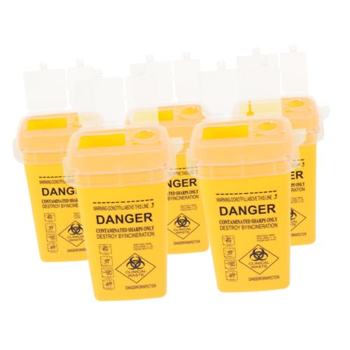 ELAYARD 5個小型鋭利物収納ボックス な廃棄容器 理容室 家用 鋼製刃や針の処理に 密閉設計で な使用