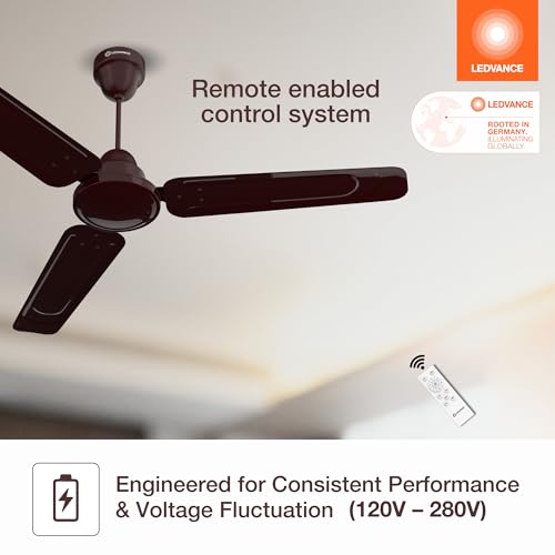 Image of LEDVANCE Aero Master Neo Bldc Fans Ceiling 1200mm with Remote | Ceiling Fan for Living Room | 5 Star Ceiling Fan | 50% Energy Saving | 100% Copper Winding | Reverse Mode | 3 Year Warranty - Brown