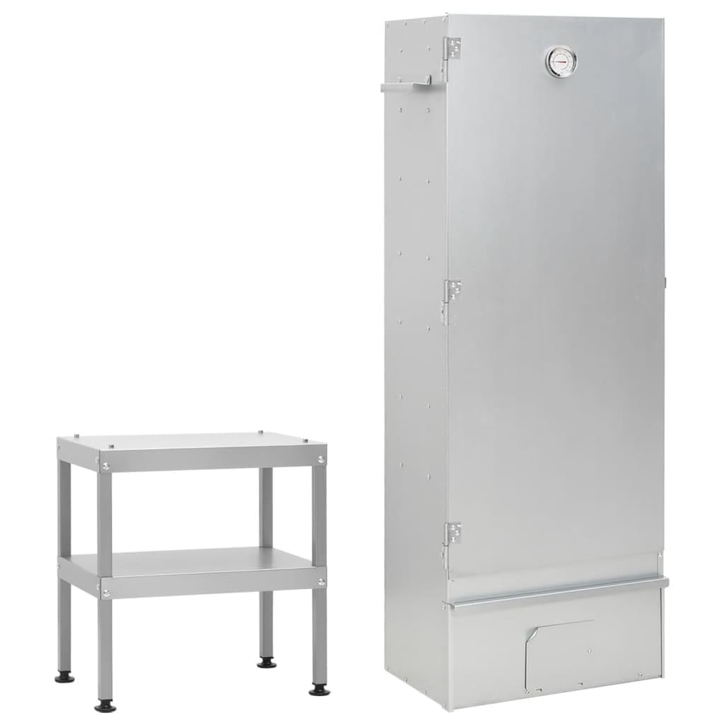 Horno de Ahumado Multiusos con Mesa de Acero Galvanizado para Exteriores - Para Carne, Pescado y Barbacoa