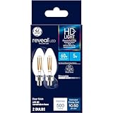 GE Lighting 31879 Reveal LED 60W Clear B11 (2-Pack), 2 Bulbs, 2 Count