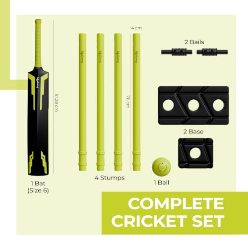 Image of Lifelong Plastic Cricket Set with Hard Plastic Cricket Bat and Soft Cricket Ball for Kids & Adults | Size 6 (32 Inch) Cricket Bat | Cricket Set for Boys & Girls Age 8 Years and Above