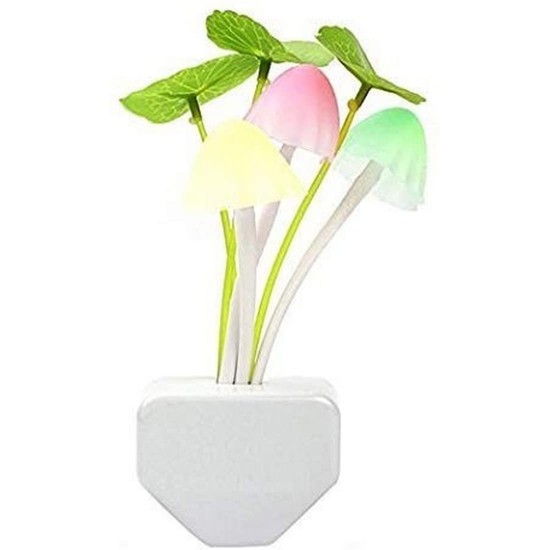 Nook Store Colour Changing Mushroom Shape Led Night Light Lamp, with Smart Sensor Auto On-Off (White)