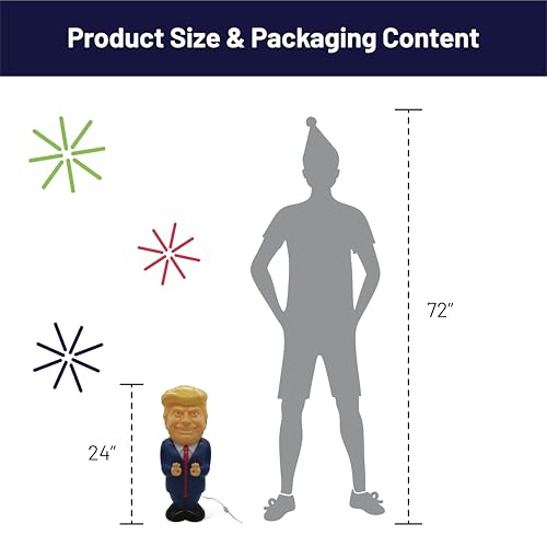 Image of 24-Inch Giant Trump Novelty Blow Mold Light - Retro Decor with Fun LED Lights for Indoor Use - Quirky Lamp for Kitchen or Party Display