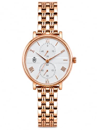 Image of MOOVER Women's Analog Quartz Watch with Stainless Steel Strap