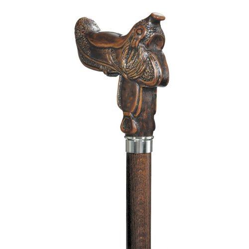 Cowboy Western Saddle Handle Walking Cane Imported from Italy