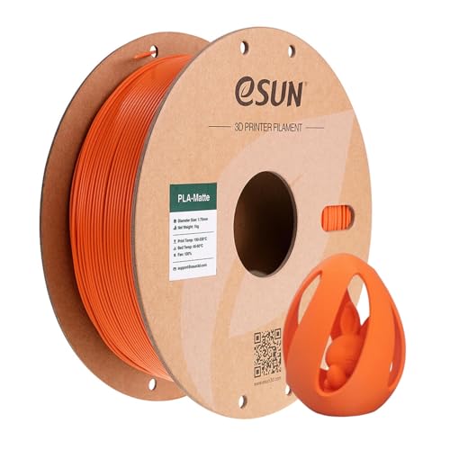 Image of eSUN Matte PLA Filament 1.75mm, 3D Printing PLA Filament 1.75mm Dimensional Accuracy + /- 0.03mm, 1kg Carboard Spool (2.2lbs) for Most FDM 3D Printers, Tangerine