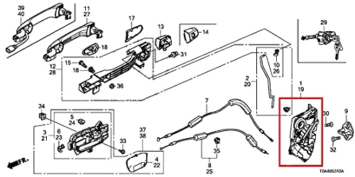 Image of Power Door Lock Actuator Fits for 2016-2025 Honda Selected Models Front Left (Driver's Door), Replaces OEM 72150-T7W-A11, 72150-T5R-A41, 72165P