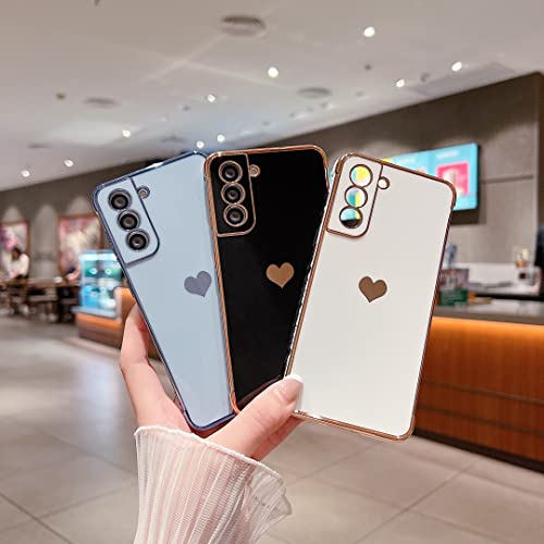 LSOUGUK Compatible with Samsung Galaxy S21 5G Case,Love Heart Pattern Electroplated Design Soft TPU Shockproof Protective Phone Case Full Camera Lens Protection Cover for Samsung Galaxy S21 5G-Black LSOUGUK Compatible with Samsung Galaxy S21 5G Case,Love Heart Pattern Electroplated Design Soft TPU Shockproof Protective Phone Case Full Camera Lens Protection Cover for Samsung Galaxy S21 5G-Black