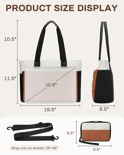 Image of Teacher Tote Bag for Women with Accordion File Organizer Pocket | 15.6 inch Laptop Work Bag, Multiple pockets, with Shoulder Straps, Large Briefcase for School Travel Office Gifts