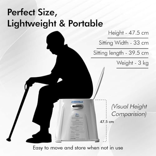 Image of Indian to Western Toilet Converter | Commode Chair for Toilet Adult | Heavy Duty Toilet Seat for Elderly Handicap | Portable Western Commode with 5 Years Warranty -White