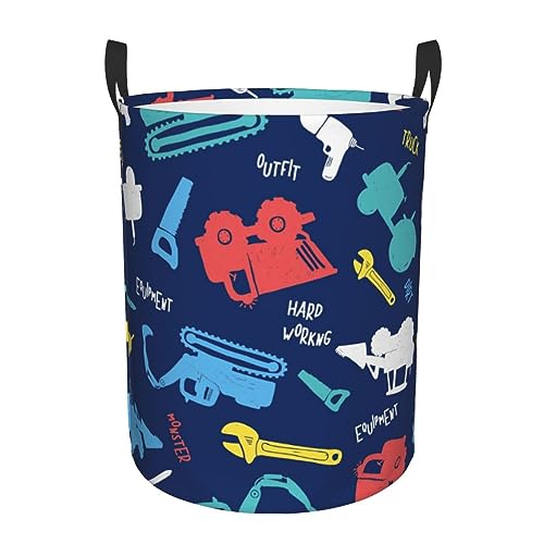 Cestos Para La Colada Excavadora Colorida Cesto De Almacenamiento Impermeable Cesto De Ropa Sucia Con Asas Cesta De Lavandería Para Lavandería Baño Apartamento 40X50Cm