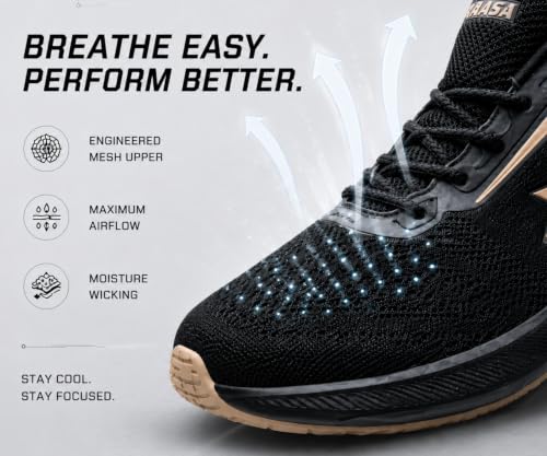Image of Kraasa Men's Running Shoes | Breathable Knit Upper | Lightweight Phylon Sole | Cushioned EVA Insole | Comfortable Sports & Casual Sneakers for Gym, Walking & Daily Use