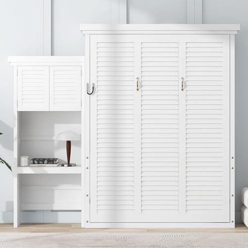 THINK 30 Murphy Bed with Multiple Storage Shelves and Louvered