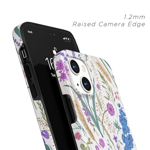 Coque rigide iPhone 15 / 14 protégeant des chutes avec silicone fin et fleurs MagSafe - 4