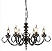 Produktbild SLZ Retro Kronleuchter Lampenwelt(Vintage, Antik) Schwarz Metall Für Wohnzimmer & Esszimmer Hängeleuchten(6 Flammig, E14) Pendelleuchte,Bar Hängelampe,Lüster,Lampe,Deckenleuchte