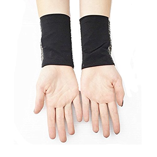 Sequin Gloves,Reversible Mermaid Fingerless Gloves Dance Party Favor Bracelet (Black-Green) #TOP4