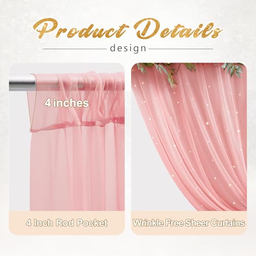 Cortina de Fondo Tulle Dusty Rose con Luces 10x8ft miniatura 6