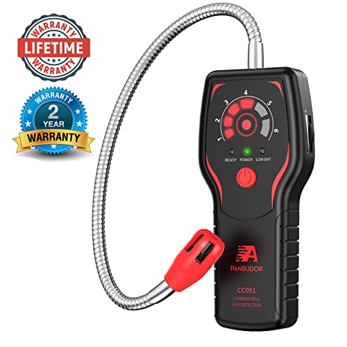 CC091 Propane and Natural Gas Leak Detector, Portable Gas Sniffer for Combustible Gases, with 12.6-inch Gooseneck Gas Sensor, Visible & Audible Alarm
