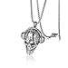 Produktbild N/C Wtuip Edelstahl Schädel Headwear Kopfhörer Anhänger Retro Punk Herren Titan Stahl Halskette Ghost Head Hört Musik Schmuck