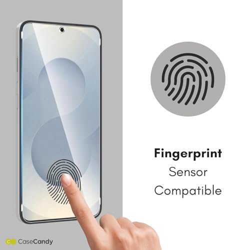 Image of Casecandy - [Pack of 2 Tempered Glass Screen Protector for Samsung Galaxy S25 / Samsung Galaxy S24 - Easy Application Kit /Bubble Free /HD /Fingerprint Working
