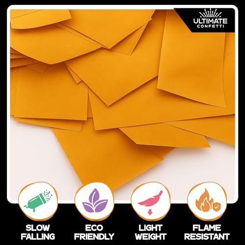 Image of Ultimate Confetti, Orange Biodegradable Confetti - Rectangular Fluttering Tissue Paper Confetti for Cannon and Launcher use - Best for Gender Reveal, Parties, Concerts and Weddings - 20 lb, 320 oz