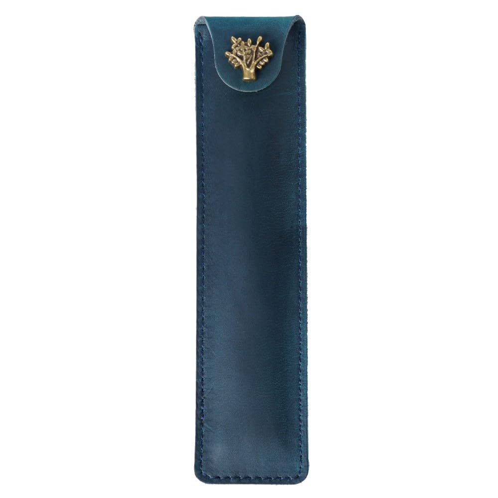 DONGKER Leather Pen Case,Vintage Pencil Pouch Snap Button Design Pen Holder Case for Men Women Work Office