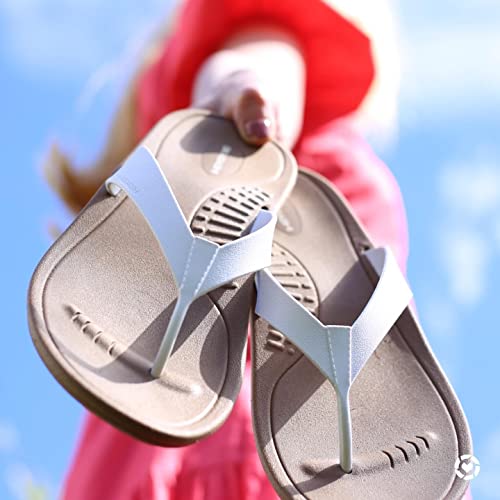 Image of OKABASHI Women's Breeze Flip Flop | Contoured Footbed w /Arch Support for All-Day Comfort | Slip-Resistant & Waterproof | Sustainably Made in The USA
