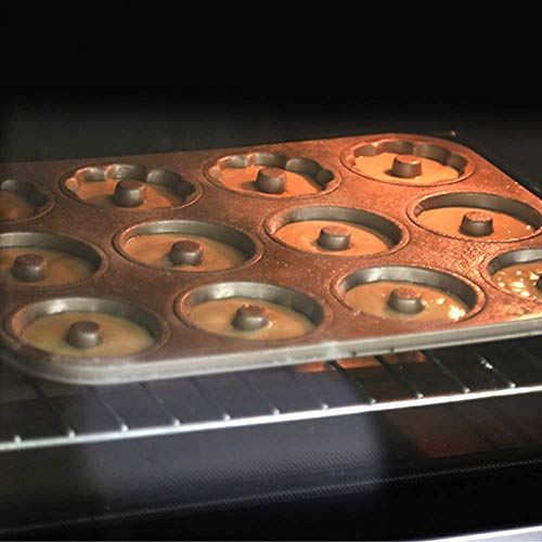 Webake Donut Pan 12 Cavity Fluted Flower Shape Cake Tin Non-Stick Heavy Duty Steel Pan (Champagn Gold) #TOP5