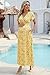 OUGES Maternity Maxi Dress Wrap Baby Shower Pregnancy Dresses for Photoshoot Maternity Outfits Summer Clothes 2026(White Yellow Floral,M)