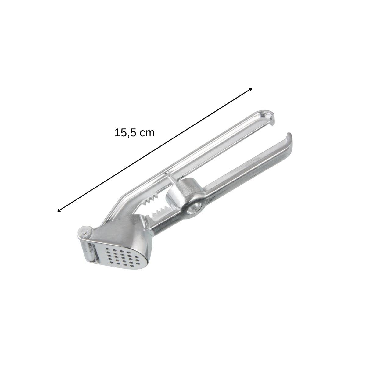 Fackelmann Prensa ajos Profesional Manual para machacar o prensar Jengibre y Patata-Cascanueces-Deshuesador de Aceitunas o Cerezas, Aluminio, 15,5x5x3cm