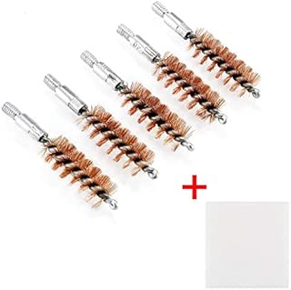 BOOSTEADY 5 Pcs Phosphor Bristle Bronze Bore Gun Cleaning Brush for Rifle Pistol Shotgun with 50 Professional Square Patches Multi-Caliber - coolthings.us