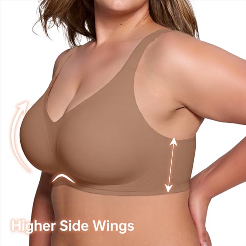 Image of LetsJoli Wireless Bras for Women No Underwire Full Coverage Push Up Bra Support Plus Size Bras for Older Women Bralettes