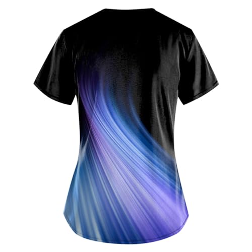 OIOLOYJM Printed Scrub Tops Women Short Sleeve V Neck Plus Size Scrubs for Womens Nursing Uniforms Shirts with Pockets