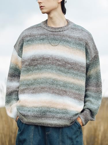 Men's Graphic Oversized Sweater Unisex Knit Aesthetic Sweaters Streetwear Casual Tunic Pullover Jumper3