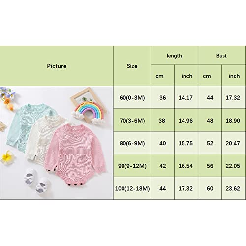 Suéter de malha para bebê menina macacão manga longa gola redonda grande macacão para meninos outono