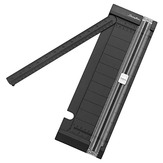 Swingline Paper Cutter for Scrapbooking, 12 Inch, Titanium Manual Paper Trimmer & Slicer with Security Safeguard & Side Ruler, Portable Straight Edge Cutter for Large & Small Craft, Photo & Card