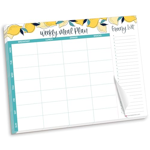 bloom daily planners Horizontal Weekly Magnetic Meal Planning Pad for