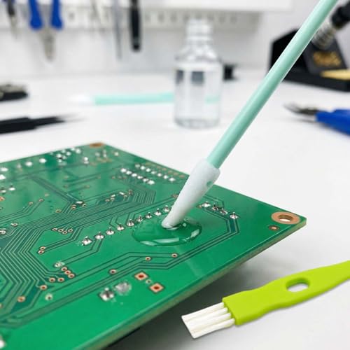 200 Stück Wattestäbchen Reinigungsstäbchen, Schaumreinigungstupfer mit Reinigungsbürste, Mehrzweck Schaumstoffspitzen Reinigungstufer, Schaumstofftupfer für Tintenstrahldrucker, Kamera, Optische Linse