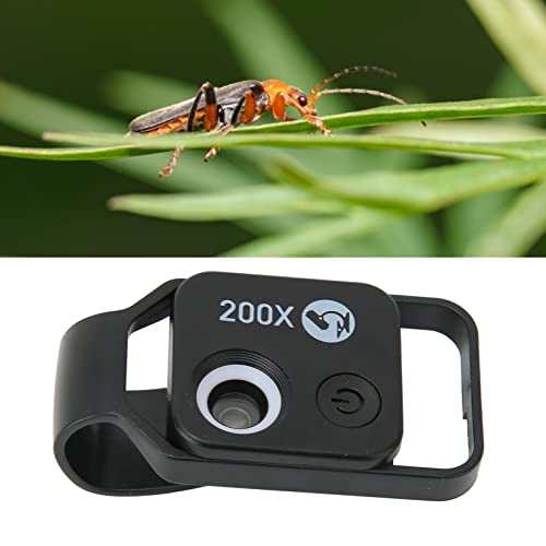 Image of APL‑MS002 200x Phone Microscope, Mini Pocket Microscope, 6 LED Light Guides, 2 Levels of Brightness Adjustment, Magnification Phone Camera Macro Lens Kit(No CPL)