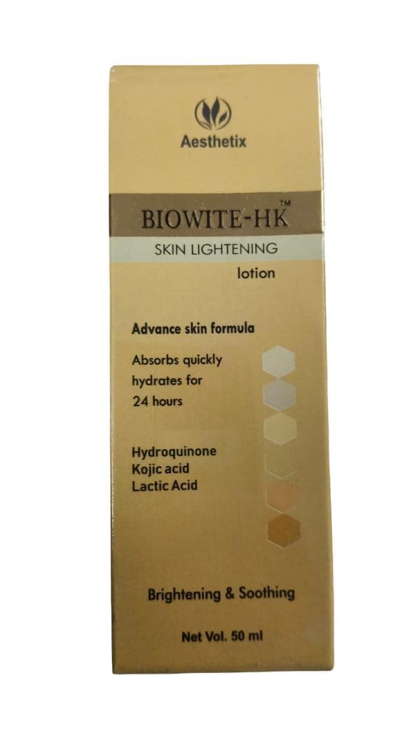 BIOWITE-HK Brightening & Hydrating Lotion | With Kojic Acid & Lactic Acid | Lightweight Fast-Absorbing Body Lotion for Even-Looking Skin Tone & Smooth Texture | 24 Hour Hydration – 50 ml-image-1