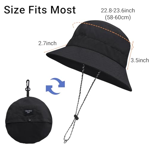 Image of PFFY Waterproof Bucket Hat Rain Quick Dry Hats for Men Women Packable Sun Hat for Fishing Hiking Outdoors