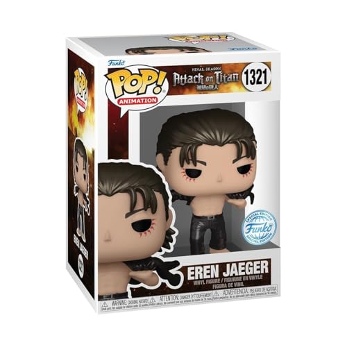 Funko POP! Animation: AoT - Eren Jaeger Jeager - Metálico - Attack On Titan - Exclusiva Amazon - Figura de Vinilo Coleccionable - Idea de Regalo- Mercancia Oficial - Juguetes para Niños y Adultos